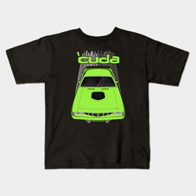 Plymouth Barracuda 1971 - Green Kids T-Shirt by V8social